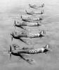 RAF 3 Squadron Hawker Hurricanes in flight 1941. New Zealander Flight Sergeant Peter M Gawith DFM was a member of this squadron.