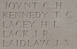 Charles Joynt's name is inscribed on Messines Ridge NZ Memorial to the Missing, West-Flanders, Belgium.