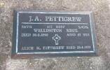 gravestone for James Pettigrew, 1st NZEF. Got home safely and died at age 65, buried in Manaia cemetery in Taranaki.
