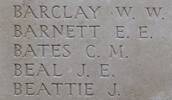 Clinton's name is inscribed on Tyne Cot Memorial to the Missing, Belgium.