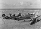NZ988 O/2 FOTU. Crashed at Rangitikei River mouth during training flight from Ohakea 26 February 1943.
The aircraft struck a sandhill while low flying and cartwheeled into the ground.