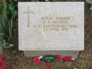 Grave of John MOORE
Photographed 25 April 2015 after 100th Commemoration service at Anzac Cove