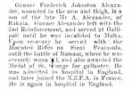 Screen capture, Sun newspaper, 21 September 1918 relating to Frederick ALEXANDER.