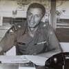 Major George Whatanui Kereama at his desk at Diepe Barracks, Singapore. He was at this stage OC of Admin Company, RNZIR.