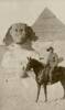 Charles Bateman on horseback in front of Sphinx, Egypt, presumably late 1914 or early 1915 prior to Gallipoli.