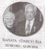 Rapiata (Darcy) RIA
born 3 Oct 1921 died 12 Sept 2010