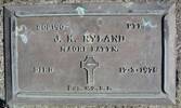 Pte # 802190 J K RYLAND 2nd NZEF - Maori BATTNDied 17.3.1975 aged 56yrsHe is buried in the Taita Lawn Cemetery, Naenae, Lower Hutt City