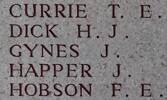 James's name is on Lone Pine Memorial to the Missing, Gallipoli, Turkey.