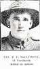Robert Frederick McClymont 40457. One of the 24 of 77 men killed from the Albany Auckland area. He gave the ultimate sacrifice