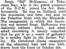 News Report of Sid McNamara's War Record & Coming Home due to illness