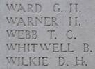 Thomas Webb's name is inscribed on Tyne Cot Memorial to the Missing, Belgium.