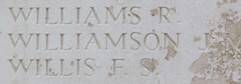 James Williamson's name is inscribed on Messines Ridge NZ Memorial to the Missing, West-Flanders, Belgium.