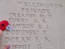 Albert Curry&#39;s name on the NZ section of the Tyne Cot memorial