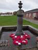 The memorial is dedicated to those of 102 Squadron who gave their lives in the war of 1939 - 1945. Six wreaths were laid in remembrance, including (front left) one for Sgt James Kenneth Campbell, Sgt Thomas S E Bennett, and the six other crew of Halifax DT747   DY-P   by Ken's nephew, Paul on 11/11/2018