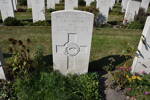 Grave marker from George Duthie's grave at Uden Commonwealth Cemetery, The Netherlands. 