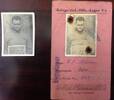 This is the identity card provided to HN Burns at Oflag VA, Germany  prisoner of war camp. Placed next to the identity card is a photograph that is the same image as the one of the card.