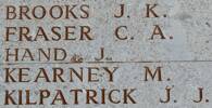 James Hand's name is on Lone Pine Memorial to the Missing, Gallipoli, Turkey.