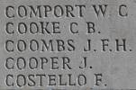 James's name is inscribed on Caterpillar Valley NZ Memorial to the Missing, France.