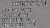 Thomas Gilmore's name is inscribed on Caterpillar Valley NZ Memorial to the Missing, France.