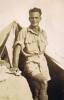 Mick (my Dad) standing outside a tent, presumably in North Africa.  Maybe 1942-3