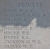 Walter's name on plaque, Caterpillar Valley Memorial.