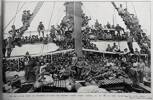 20 Feb 1902 -THE MEN OF THE EIGHTH N.Z. CONTINGENT ON BOARD THE TROOPSHIP SURREY, SYDNEY HARBOUR, ON THE EVE OF THEIR DEPARTURE FOR SOUTH AFRICA