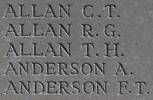 Thomas Allan's name is inscribed on Caterpillar Valley NZ Memorial to the Missing, France.