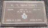 Grave plaque Malthus Leslie Samuel