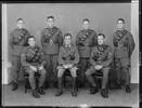 Tikorangi Troop in Swainson's Studios in 1939. Standing: James Douglas Charles Mason, Frank Jupp, James Oswin Heppell, Edward James Bevin. Seated: William Charles McIver, P.H. Surrey, E.S. Bridger.