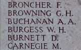 Andrew's name is on Chunuk Bair New Zealand Memorial to the Missing, Gallipoli, Turkey.