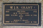 Pte # 69179 W J R GRANT NZ Infantry 2nd NZEF
Died 6 Jun 1963 aged 53yrs
Merle L GRANT 
Died 17 Jun 1995 aged 81yrs
Both are buried in the Taruheru Cemetery Gisborne
Blk RSA Plot 149
