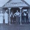 His brother James (in white) was the baker. The bread was baked in the back of their father John Templeton’s grocery store next door and was sold from the rear of the Butcher shop. Date known.