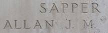 James Allan's name is inscribed on Messines Ridge NZ Memorial to the Missing, West-Flanders, Belgium.