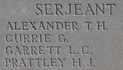 Thomas Alexander's name is inscribed on Caterpillar Valley NZ Memorial to the Missing, France.