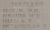 Matthias Beck's name is inscribed on Tyne Cot Memorial to the Missing, Belgium.