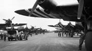 RAF 299 (Special Operations) Squadron Short Stirling Bombers - at RAF Base Keevil, Wiltshire, England.