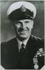 Fred Broadbent in RNZN uniform with medal ribbons and British Empire Medal (BEM)