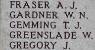 Theophilus Gemming's name is on Chunuk Bair New Zealand Memorial to the Missing, Gallipoli, Turkey.