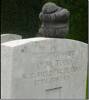 The sculpture of a soldier sheltering with his head down atop the headstone was made and placed there by Belgian Ronny Salembier in Gunner Todd's honour. See note below on this record.