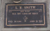 2nd NZEF, 1266 Sgt L E SMITH, NZ Div Cavalry Regt, died 17 May 1991 aged 73 years. He is buried in the Taruheru Cemetery, Gisborne Block RSAAS Plot 121