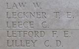 Charles Leece's name is inscribed on Tyne Cot Memorial to the Missing, Belgium.