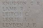 Charles Knudson's name is inscribed on Tyne Cot Memorial to the Missing, Belgium.