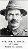 Private William Stud Bovey : Born Stoke, Nelson, New Zealand :  Killed in action 12 October 1917 - at Passchendaele, Belgium.