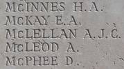 Alexander's name is inscribed on Caterpillar Valley NZ Memorial to the Missing, France.