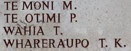 Thomas Wahia's name is on Chunuk Bair New Zealand Memorial to the Missing, Gallipoli,Turkey.
