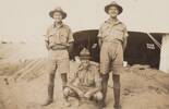 Walter Gawler (middle) outside tent in Egypt on an afternoon off duty, WWII