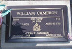 2nd NZEF, 70384 Pte W CAMERON, 36 Btn, died 28 June 1991 aged 82 years. MOIRA P CAMERON, died 24.11.2008, aged 84 years Both are buried in the Taruheru Cemetery, Gisborne Blk RSA 34 Plot 340