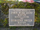 Memorial plaque in Hamilton Park Cemetery for John Ross Duff Eaton