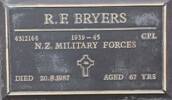Ron Bryers Plaque, Pyes Pa, Cemetery Tauranga, NZ.