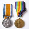 Medals awarded to Private  I.T. Whitham in 1919.